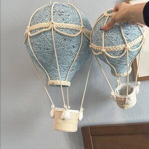 Blue and Cream Hanging Hot Air Balloon Decor for baby room I have 2 they are new